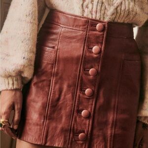 Sezane Allison leather skirt, size 42